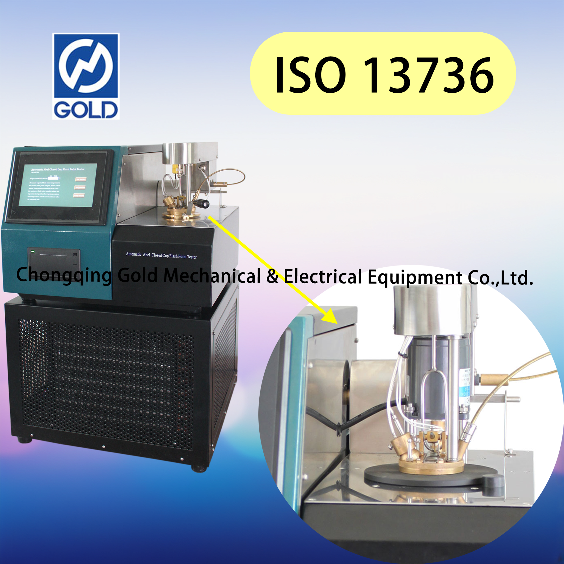 ISO 13736 Otomatik Abel Kapalı Kupa Flash Point Test Cihazı